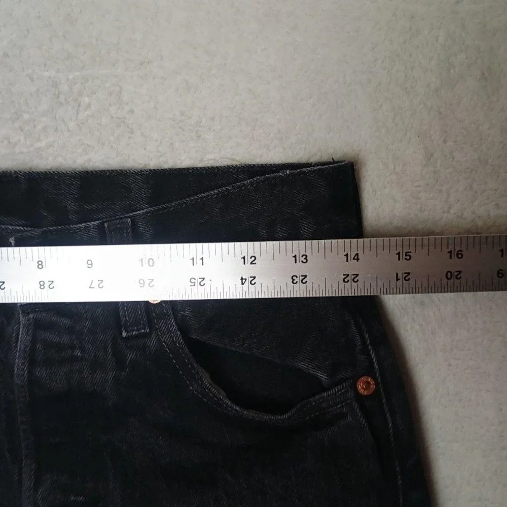 Levis 501 Premium 93 Jeans Mens 28x30 Black Straight Classic Button Fly School